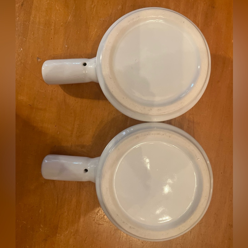 Vintage Plaid Pattern Ceramic Soup Crocks with Lids - Set of 2 - Picture 2 of 7